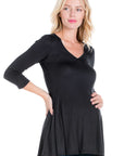 Three Quarter Sleeve V-Neck Maternity Tunic Top
