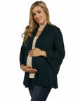 Bell Sleeve Flared Open Front Maternity Cardigan