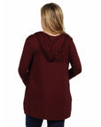 Open Front Lightweight Hooded Maternity Cardigan