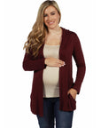 Open Front Lightweight Hooded Maternity Cardigan