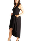 Sleeveless Fit N Flare High Low Maternity Dress