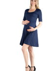 Knee Length A Line Elbow Sleeve Maternity Dress