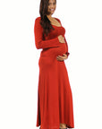 Long Sleeve Maternity Maxi Dress