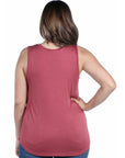 V Neck Sleeveless Rounded Hemline Plus Size Top