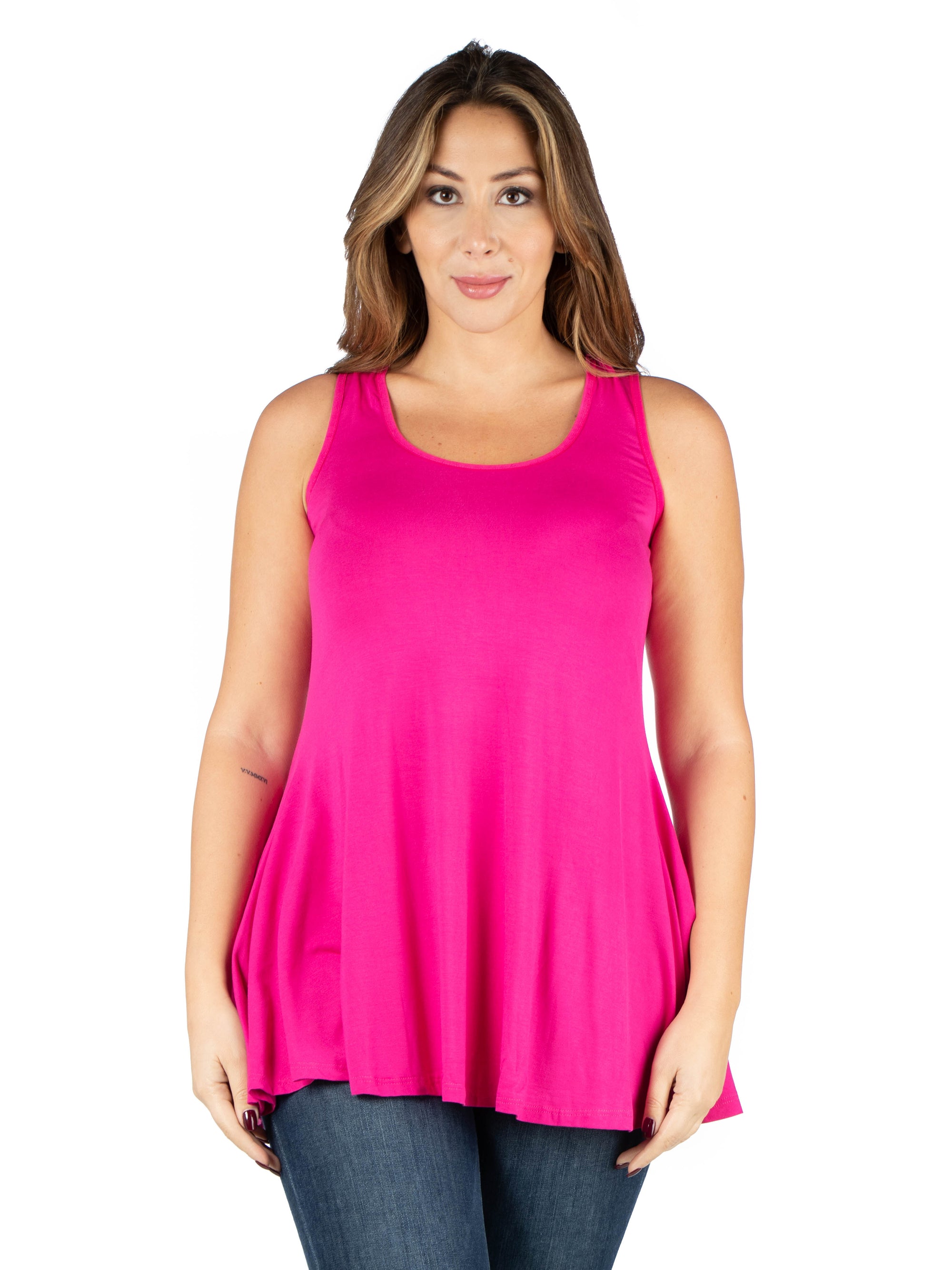 Plus Size Sleeveless Tunic Tank Top