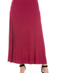 Womens Comfortable Fit Elastic Waist Plus Size Maxi Skirt