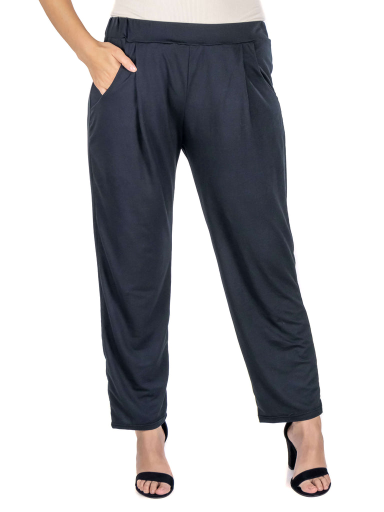 Stretch Waist Plus Size Trouser Pants With Pockets