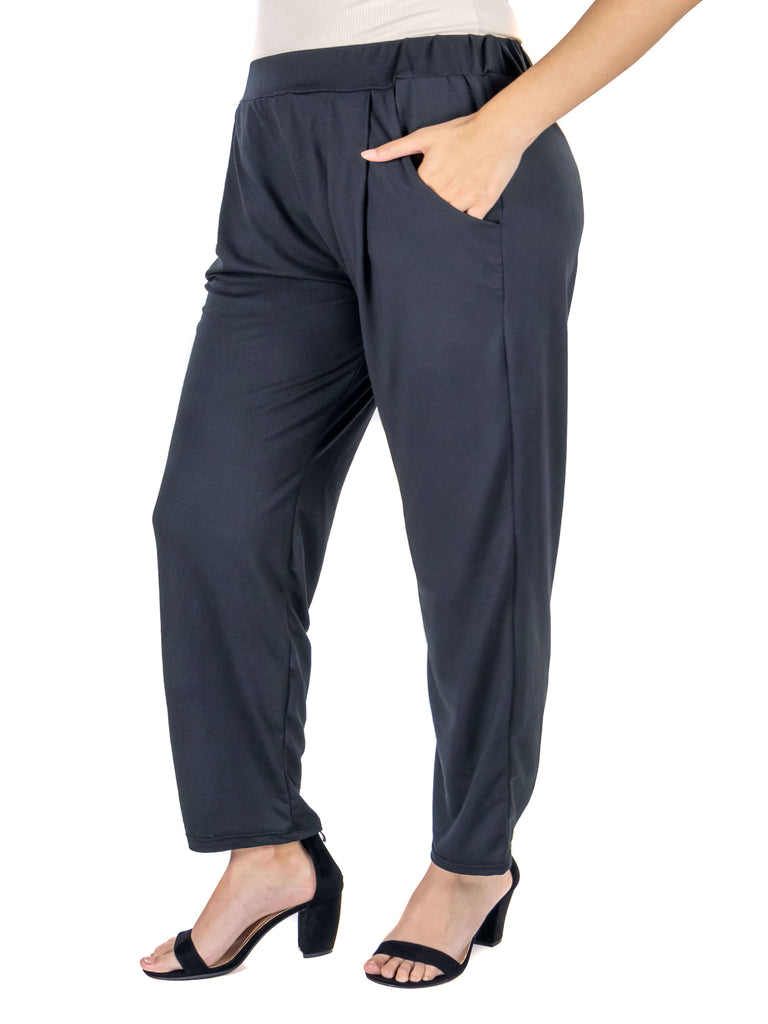 Stretch Waist Plus Size Trouser Pants With Pockets