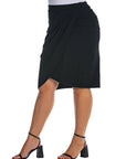 Elastic Waist Knee Length Tulip Plus Size Pencil Skirt