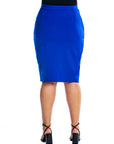 Elastic Waist Knee Length Tulip Plus Size Pencil Skirt