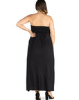 Plus Size Strapless Maxi Dress