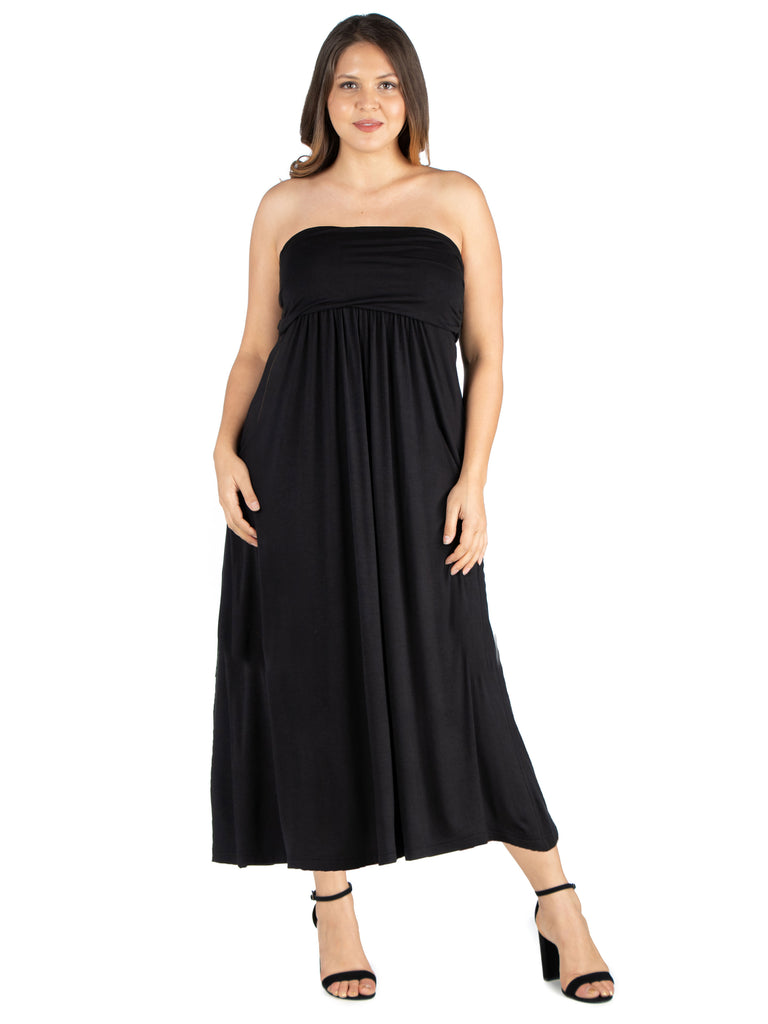 Plus Size Strapless Maxi Dress – 24seven Comfort Apparel