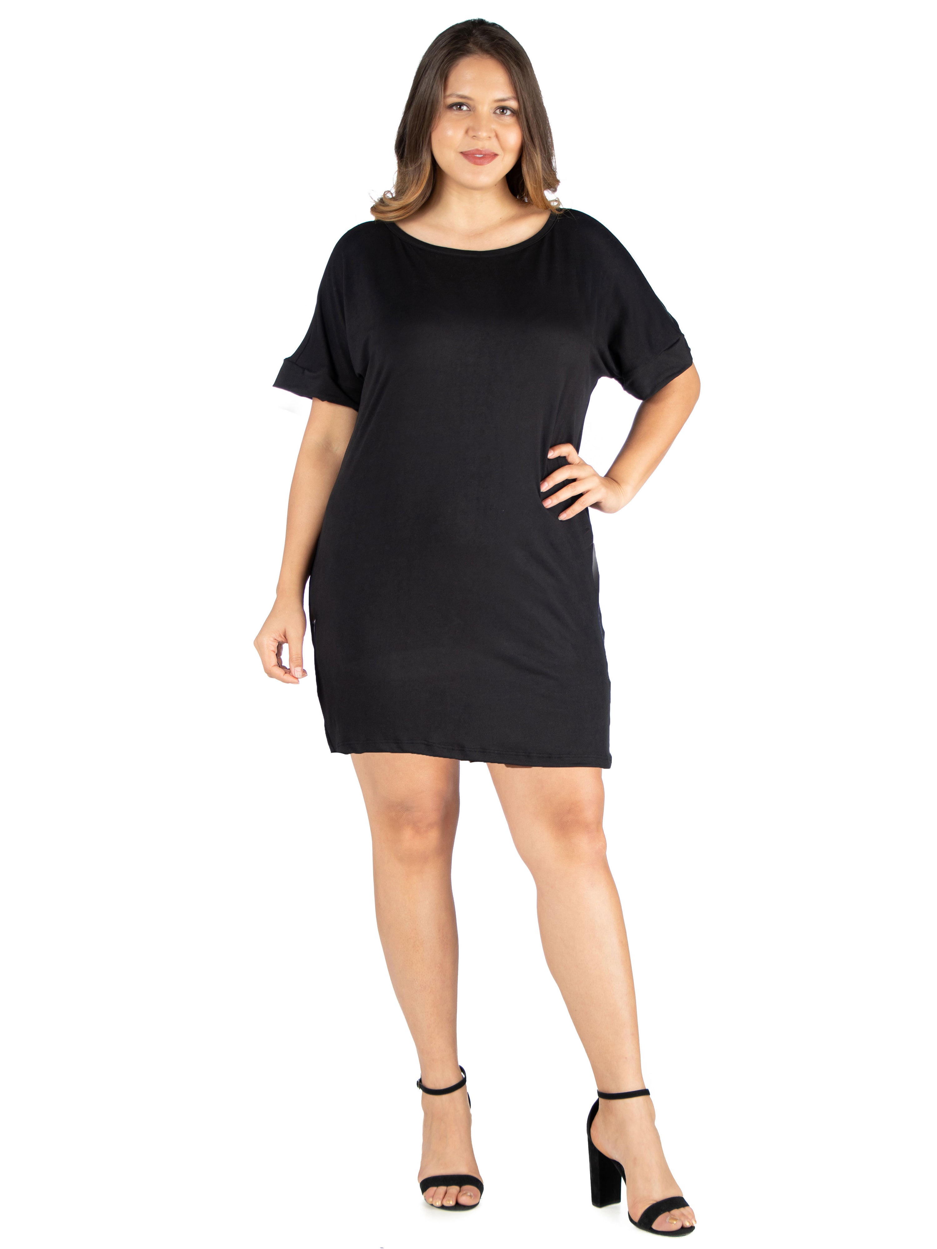 Loose Fitting Plus Size T Shirt Dress 24seven Comfort Apparel