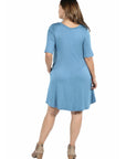 Knee Length Plus Size Pocket T Shirt Dress