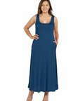 Sleeveless Tank Plus Size Maxi Dress with Pockets