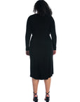 Long Sleeve Dressy Tulip Skirt Knee Length Plus Size Dress