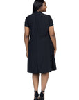Plus Size Short Sleeve Knee Length V Neck Rouched Wrap Dress