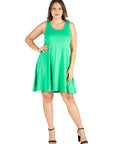 Fit and Flare Knee Length Plus Size Tank Dress