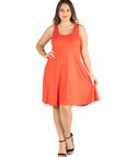 Fit and Flare Knee Length Plus Size Tank Dress