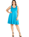 Fit and Flare Knee Length Plus Size Tank Dress