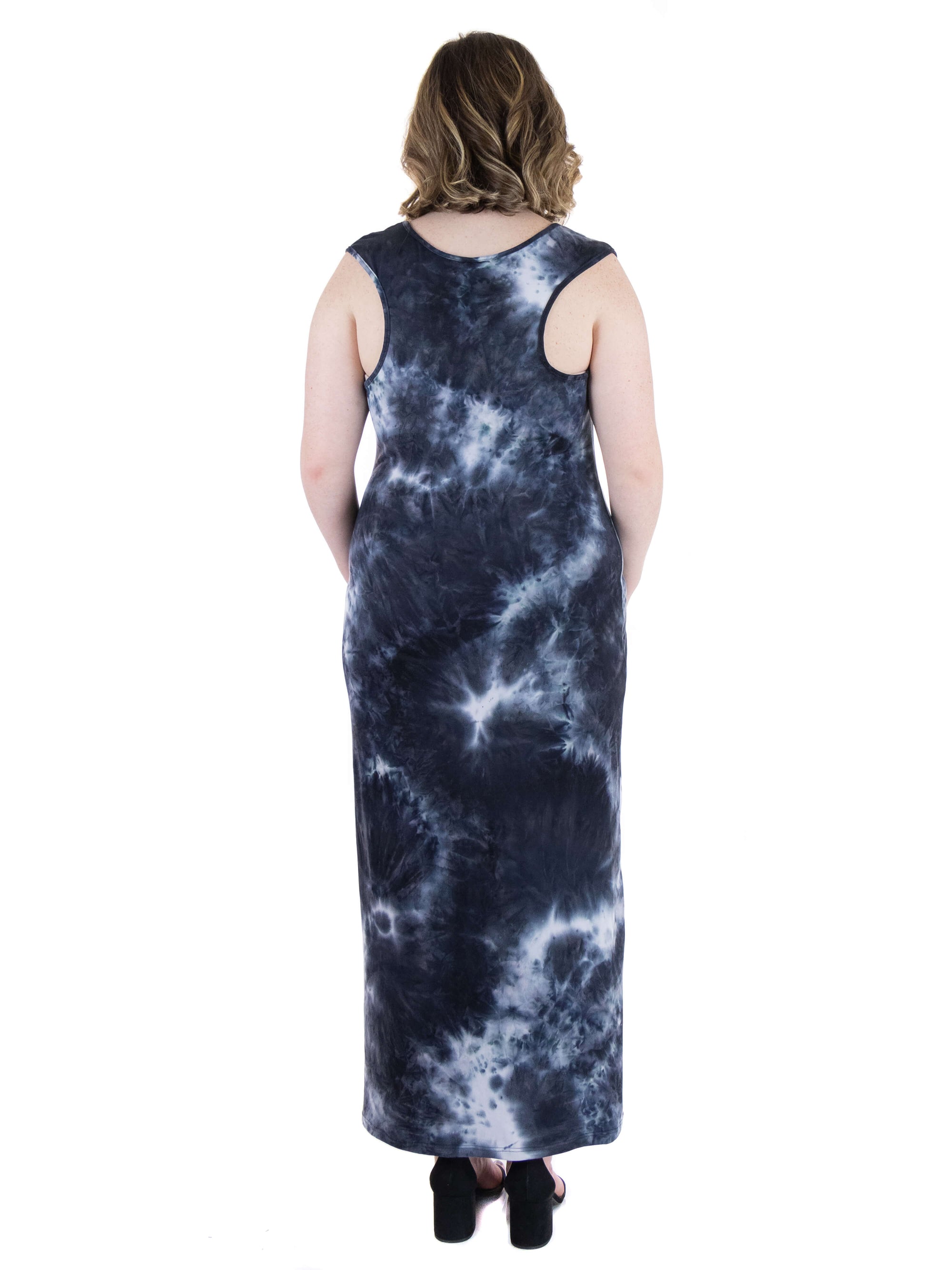 Tie Dye Fitted Razorback Plus Sie Maxi Dress