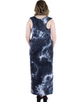 Tie Dye Fitted Razorback Plus Sie Maxi Dress