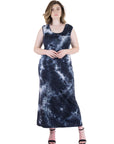 Tie Dye Fitted Razorback Plus Sie Maxi Dress
