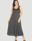 Simple A Line Plus Size  Tank Maxi Dress