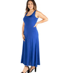 Simple A Line Plus Size  Tank Maxi Dress