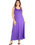 Simple A Line Plus Size  Tank Maxi Dress