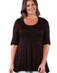 Elbow Sleeve Plus Size Tunic Top For Women