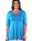Elbow Sleeve Plus Size Tunic Top For Women