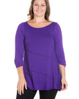 Ruched Sleeve Swing Plus Size Tunic Top