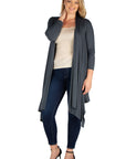 Extra Long Open Front Plus Size Cardigan