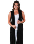 Long Sleeveless Plus Size Cardigan Vest