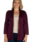 Bell Sleeve Flared Open Front Plus Size Cardigan