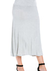 Womens Comfortable Fit Elastic Waist Plus Size Maxi Skirt