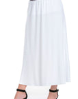 Womens Comfortable Fit Elastic Waist Plus Size Maxi Skirt