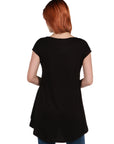 Womens Short Sleeve Casual High Low Tunic Top