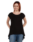 Womens Short Sleeve Casual High Low Tunic Top