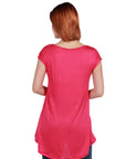 Womens Short Sleeve Casual High Low Tunic Top