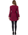 Long Bell Sleeve High Low Tunic Top