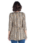 Snake Print Three Quarter Sleeve Tunic Top