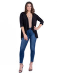 Elbow Length Sleeve Open Cardigan