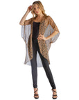 Sheer Animal Print Sheer Circle Cardigan