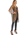 Sheer Animal Print Sheer Circle Cardigan