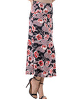 Black and Red Floral Maxi Skirt