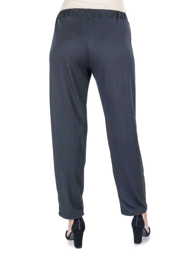 Stretch Waist Cigarette Trouser Pants With Pockets