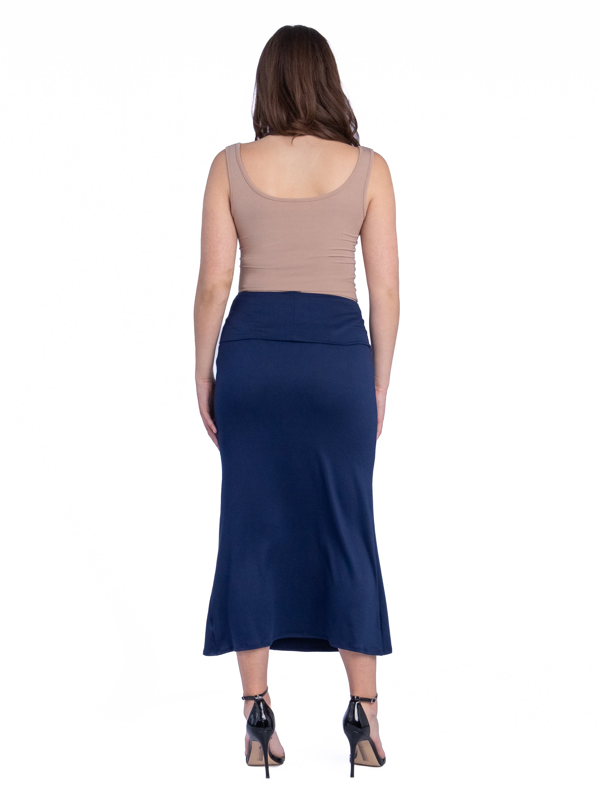 Womens Comfortable Foldover Maxi Skirt
