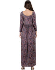 Fall Floral Long Sleeve Pleated Maxi Dress